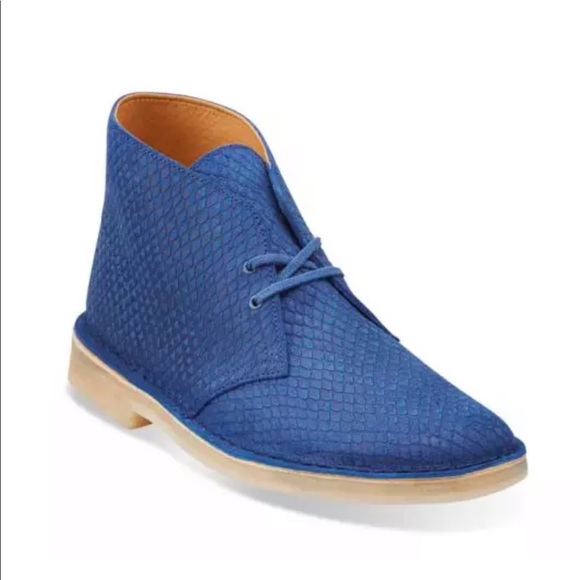clarks desert boots blue